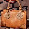 Leather Goods * | Justin 22078716 Weathered Brown With Tan Trim Satchel