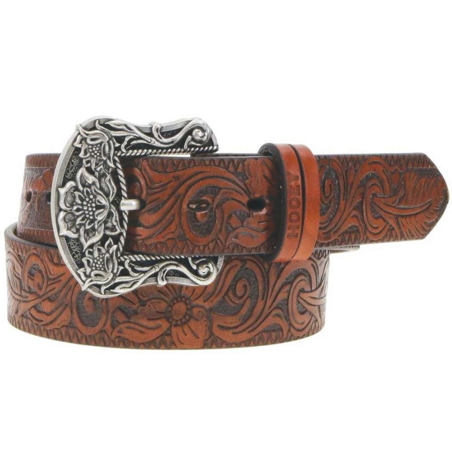 Gear * | Flora Original Hooey Ladies Belt Brown W/ Floral