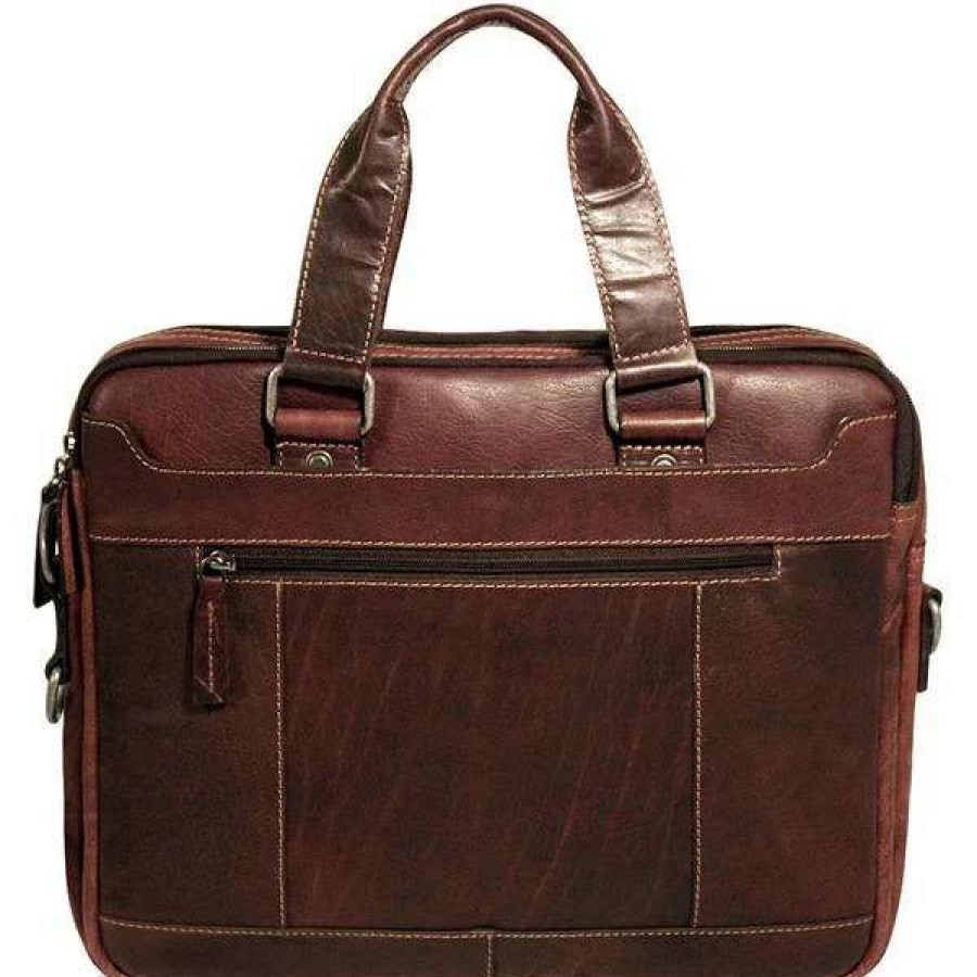 Leather Goods * | Jack Georges Voyager Slim Leather Briefcase 7320