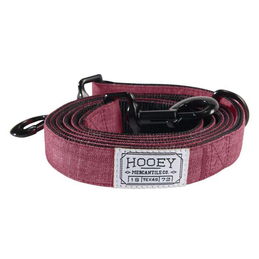 Gear * | Hooey Mercantile Leash Burgundy / Black Os