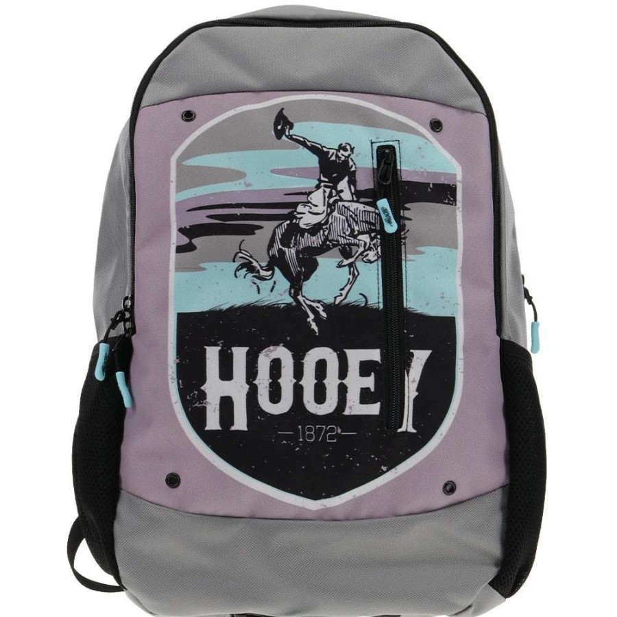 Gear * | Rockstar Hooey Backpack Grey/Turquoise Cheyenne Logo W/Grey/Black