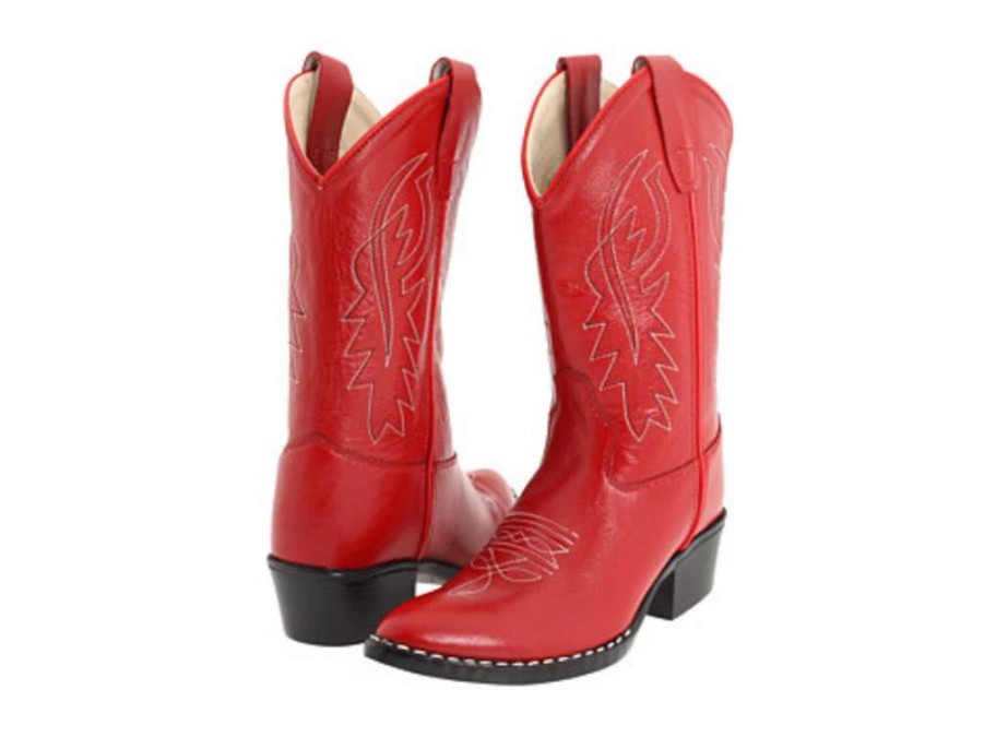 Boots * | Jama Old West Girls Classic Red Cowgirl Boots 8116