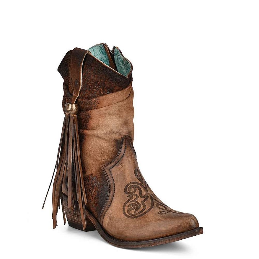 Boots * | Corral Boots Corral Lamb Zipper Ankle Boots F1255