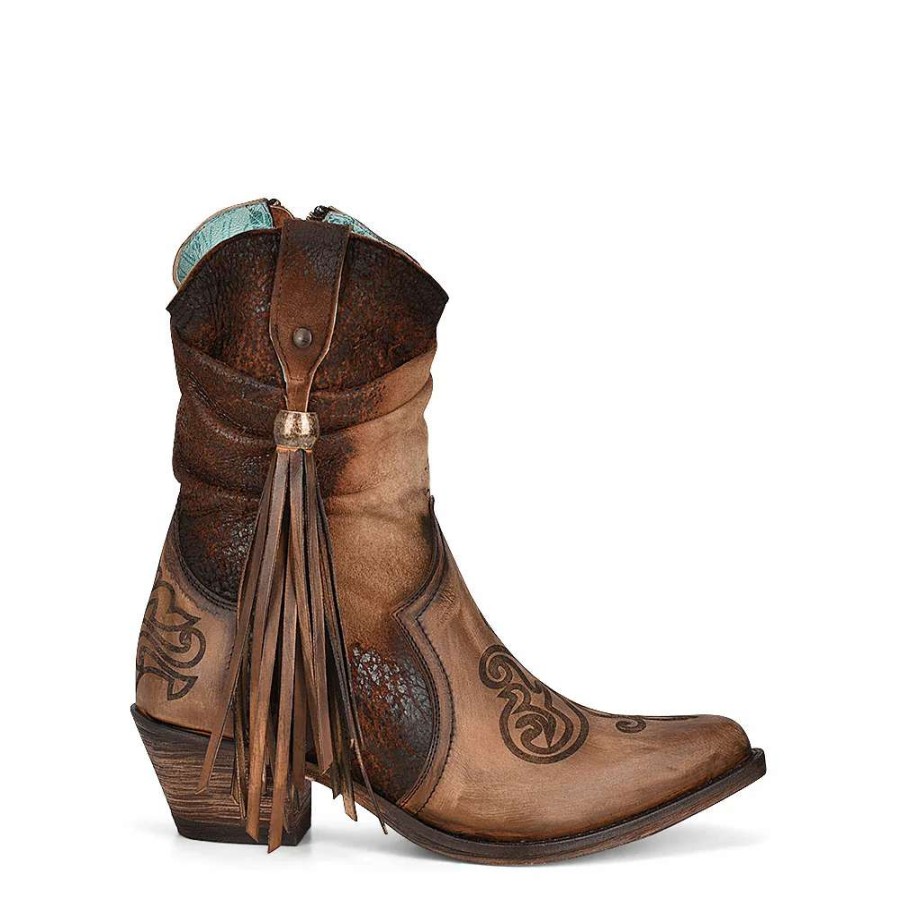 Boots * | Corral Boots Corral Lamb Zipper Ankle Boots F1255