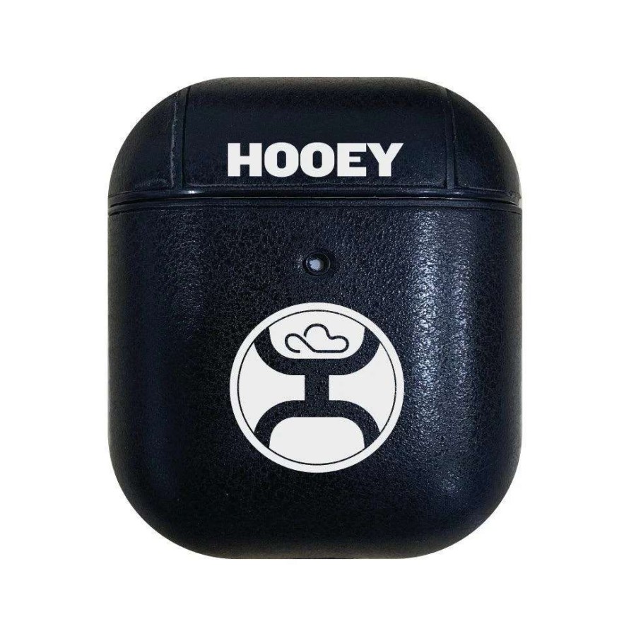 Gear * | Black Leatherette/White Hooey Logo Airpod Case