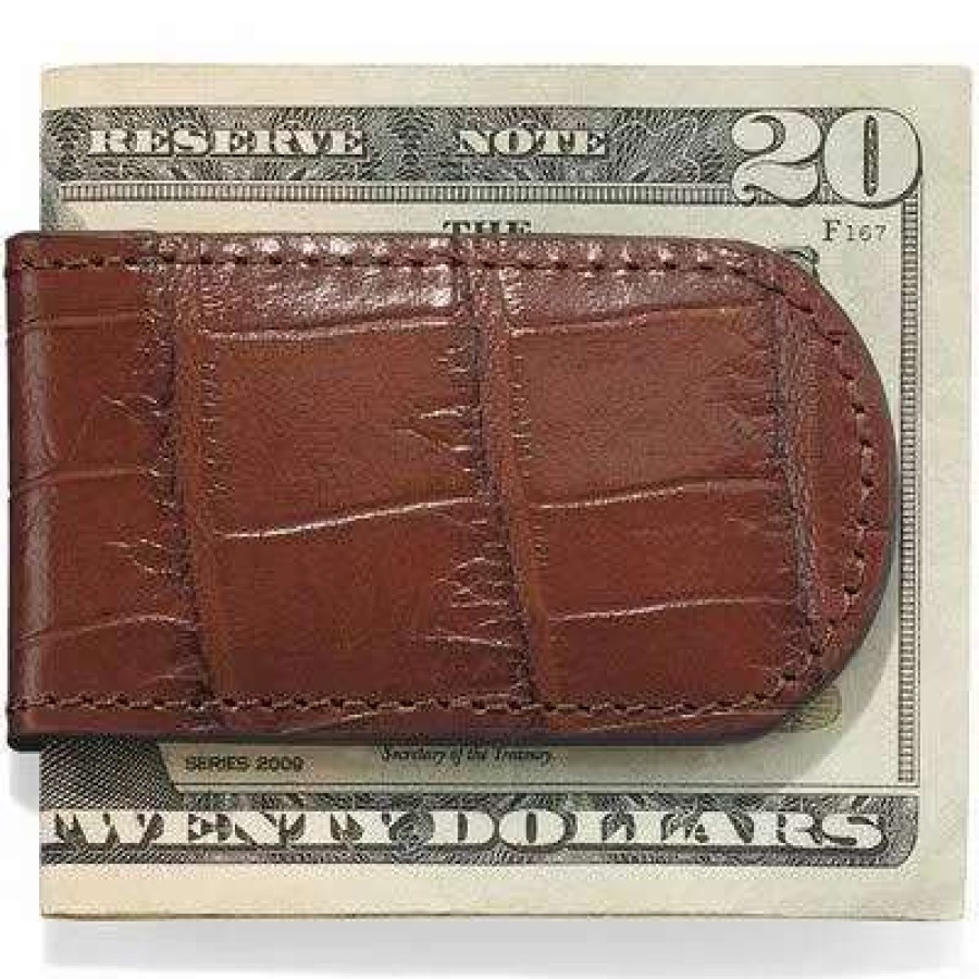 Leather Goods * | Brighton Collectibles Brighton Croco Magnetic Money Clip M1017