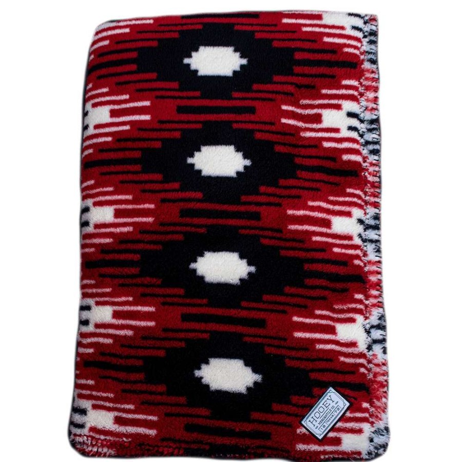 Gear * | Hooey Fleece Blanket Red / Black / White Saddle Pattern