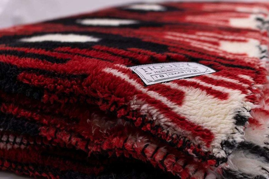 Gear * | Hooey Fleece Blanket Red / Black / White Saddle Pattern