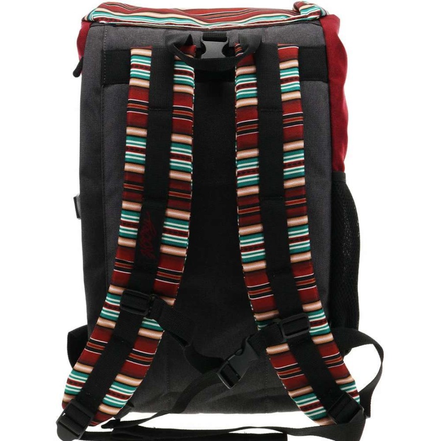 Gear * | Topper Hooey Backpack Maroon W/Serape Pattern W/Black Accents