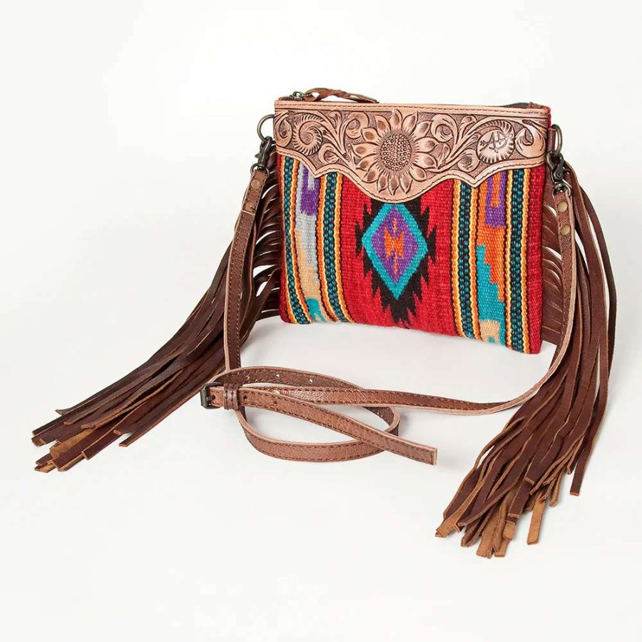 Leather Goods * | American Darling Fringe Saddle Blanket Purse Adbg236Q