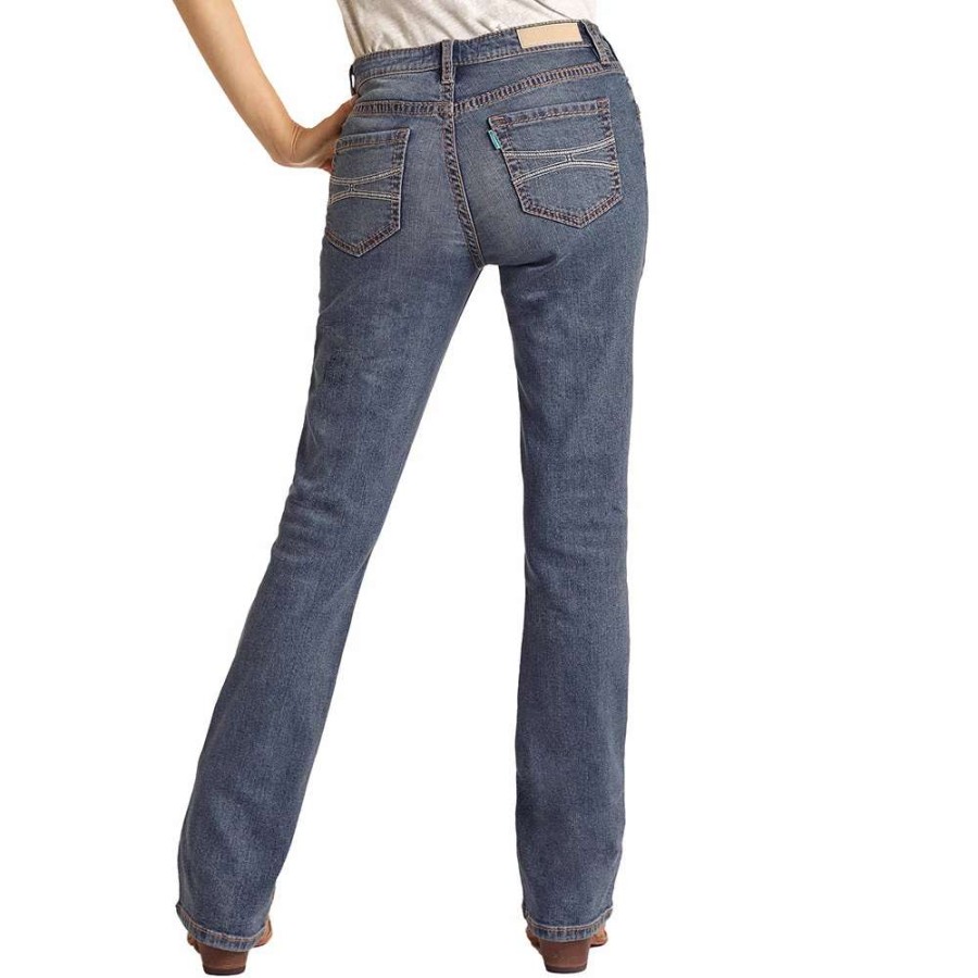 Jeans * | Medium Wash Mid Rise Bootcut Hooey Ladies Jeans