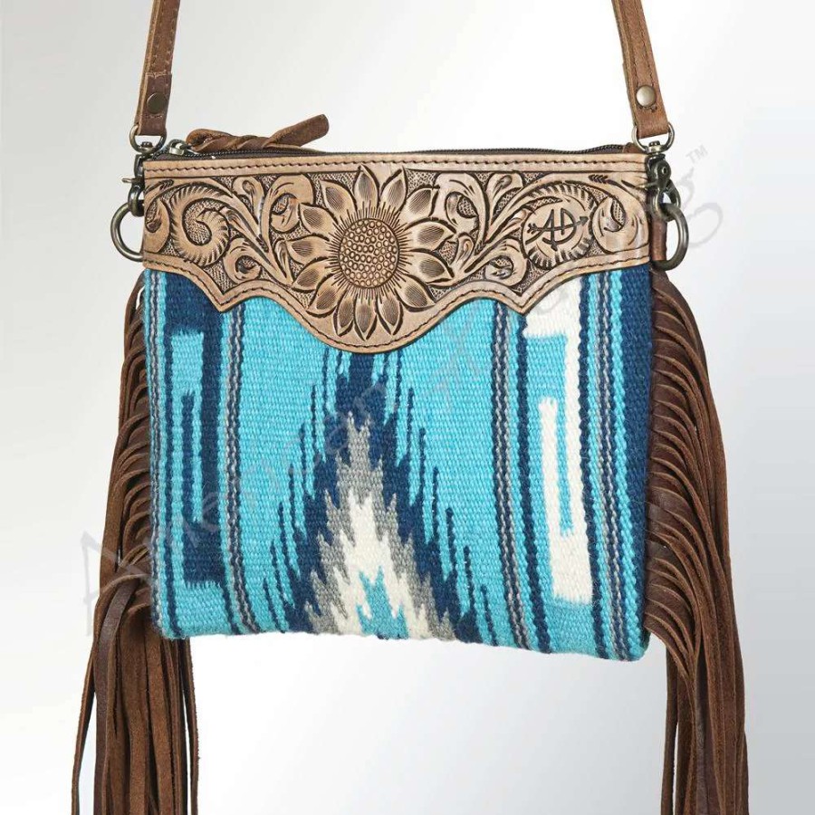 Leather Goods * | American Darling Fringe Saddle Blanket Purse Adbg236K