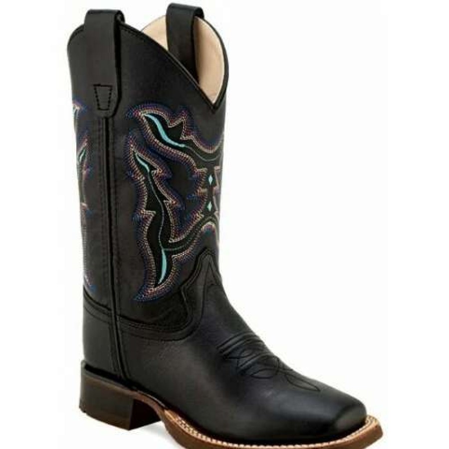 Boots * | Jama Old West Black Jama Childs Cowboy Boot Bsc 1896