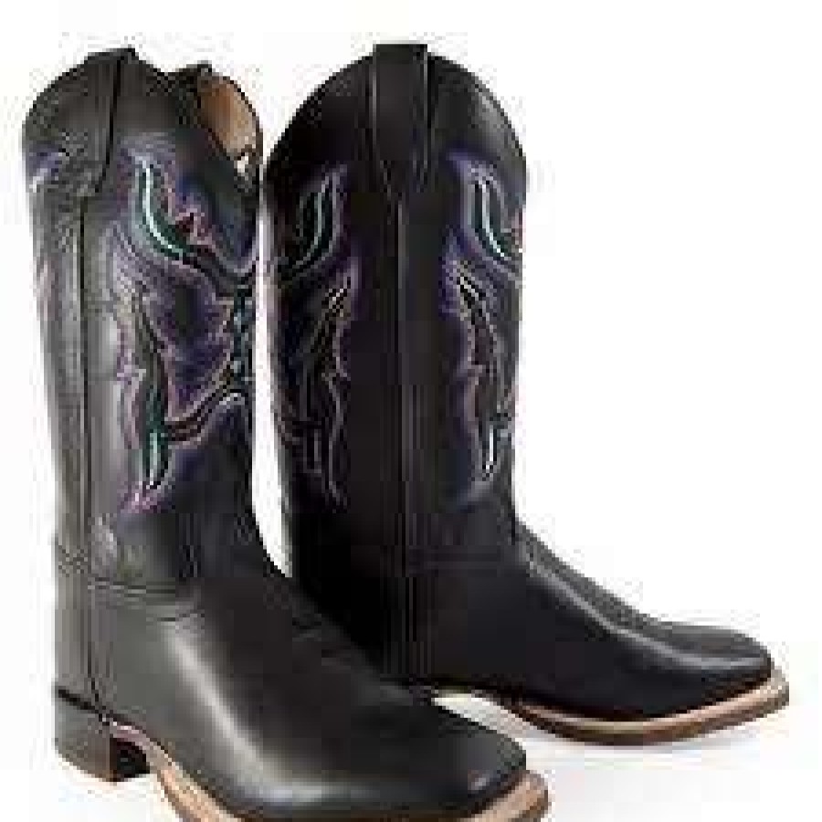 Boots * | Jama Old West Black Jama Childs Cowboy Boot Bsc 1896