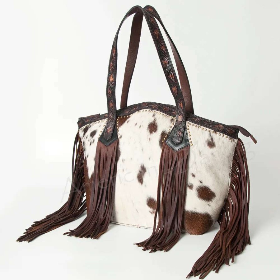 Leather Goods * | American Darling Arch Top Cowhide Fringe Purse Adbgi159B