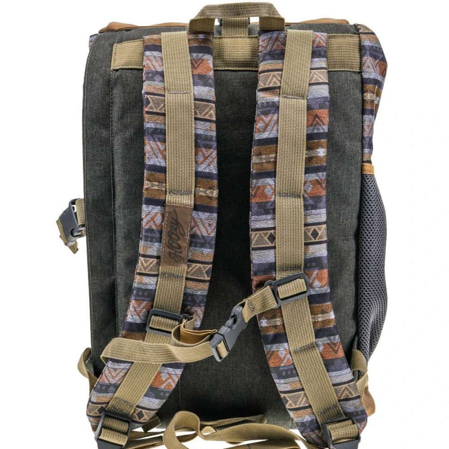 Gear * | Topper Hooey Backpack Grey/Tan Stripe Pattern W/Tan Accents