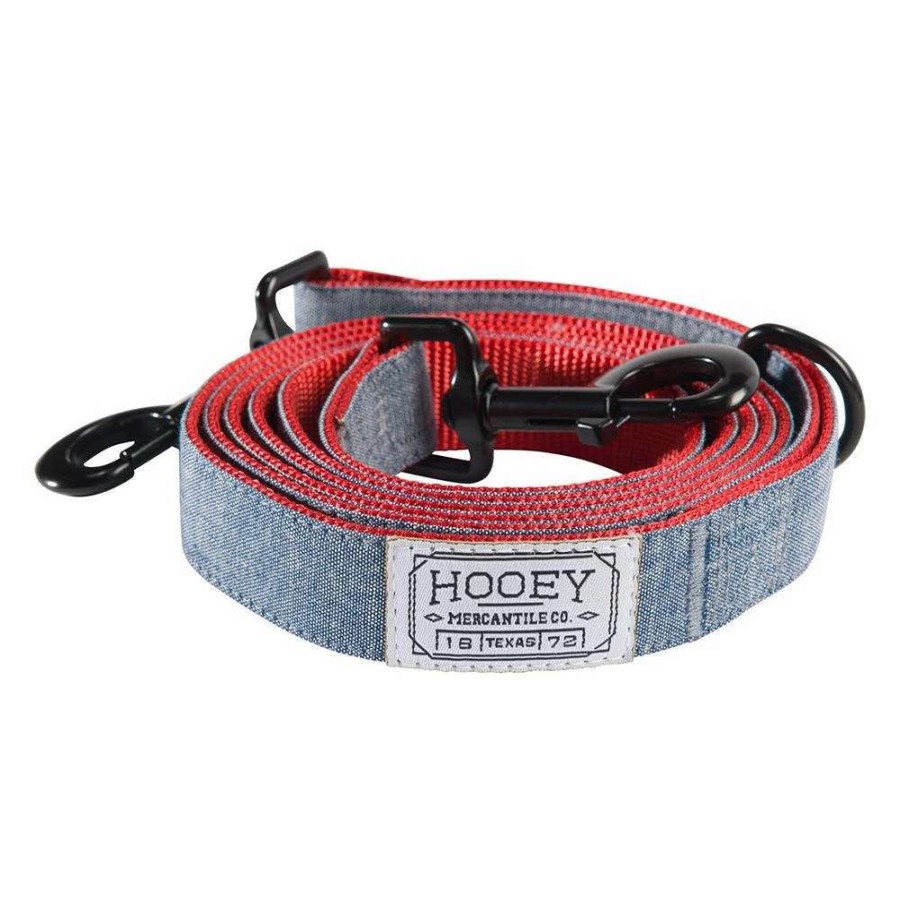 Gear * | Hooey Mercantile Leash Denim/ Red Os