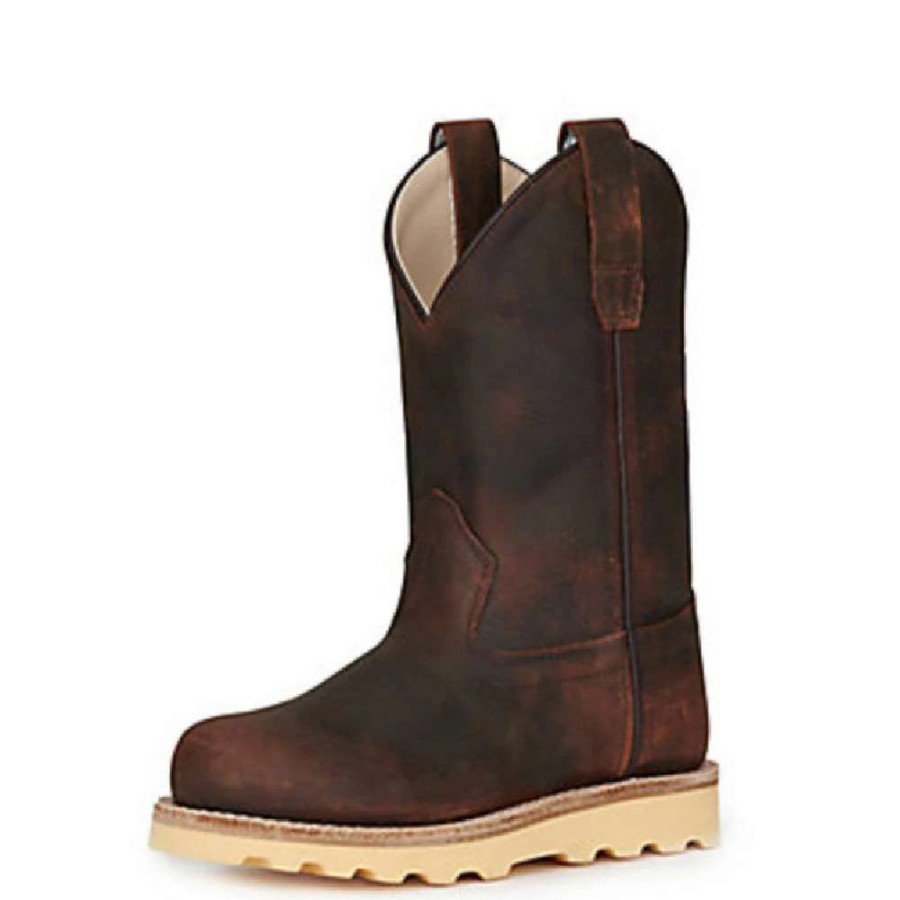 Boots * | Jama Old West 98113 Brown Crepe Boots Youth