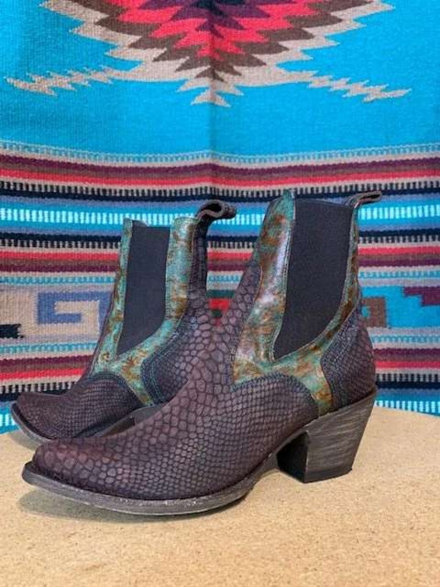 Boots * | Ladies Old Gringo Boots Isabel Snake Skin Short Boot Bl471-1