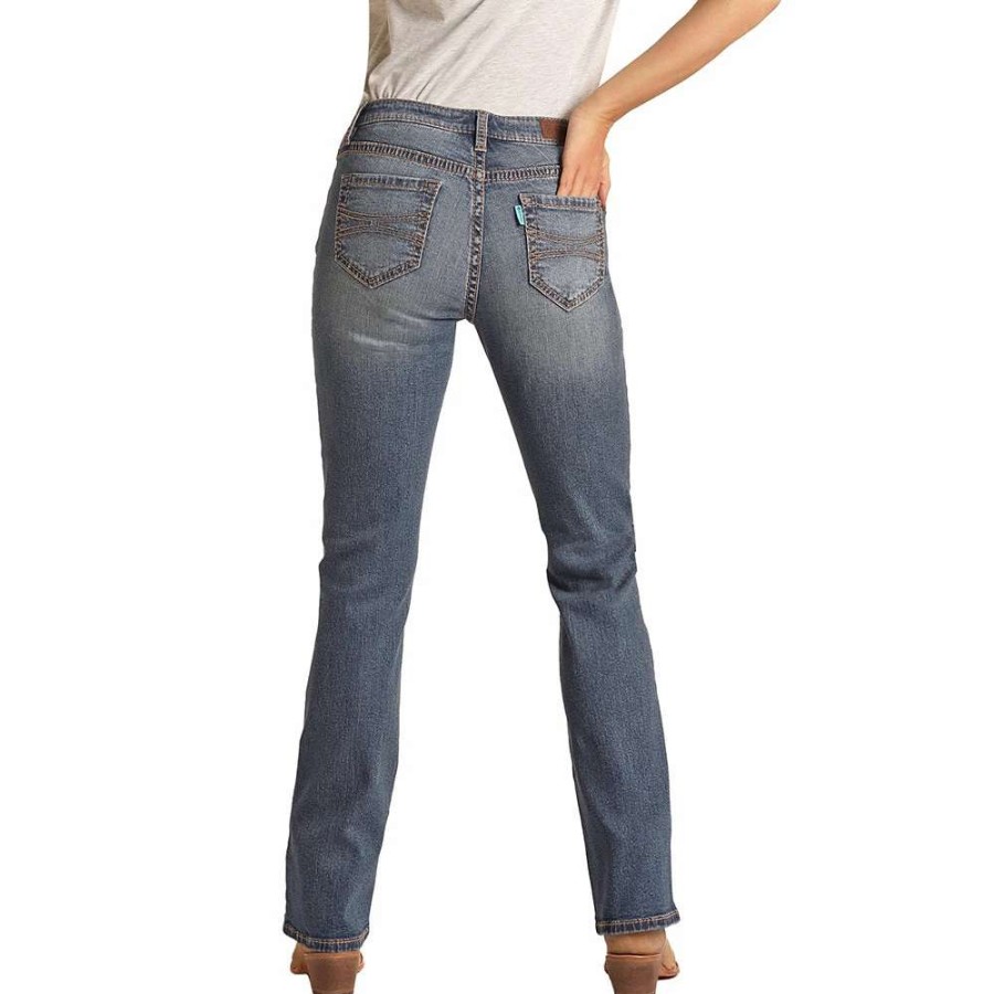 Jeans * | Hooey Light Wash Mid Rise Stretch Bootcut Jeans