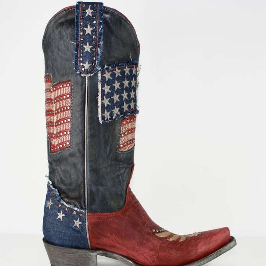 Boots * | Old Gringo Boots Ladies Old Gringo Edith Red, White & Blue Womens Boots L3672-5