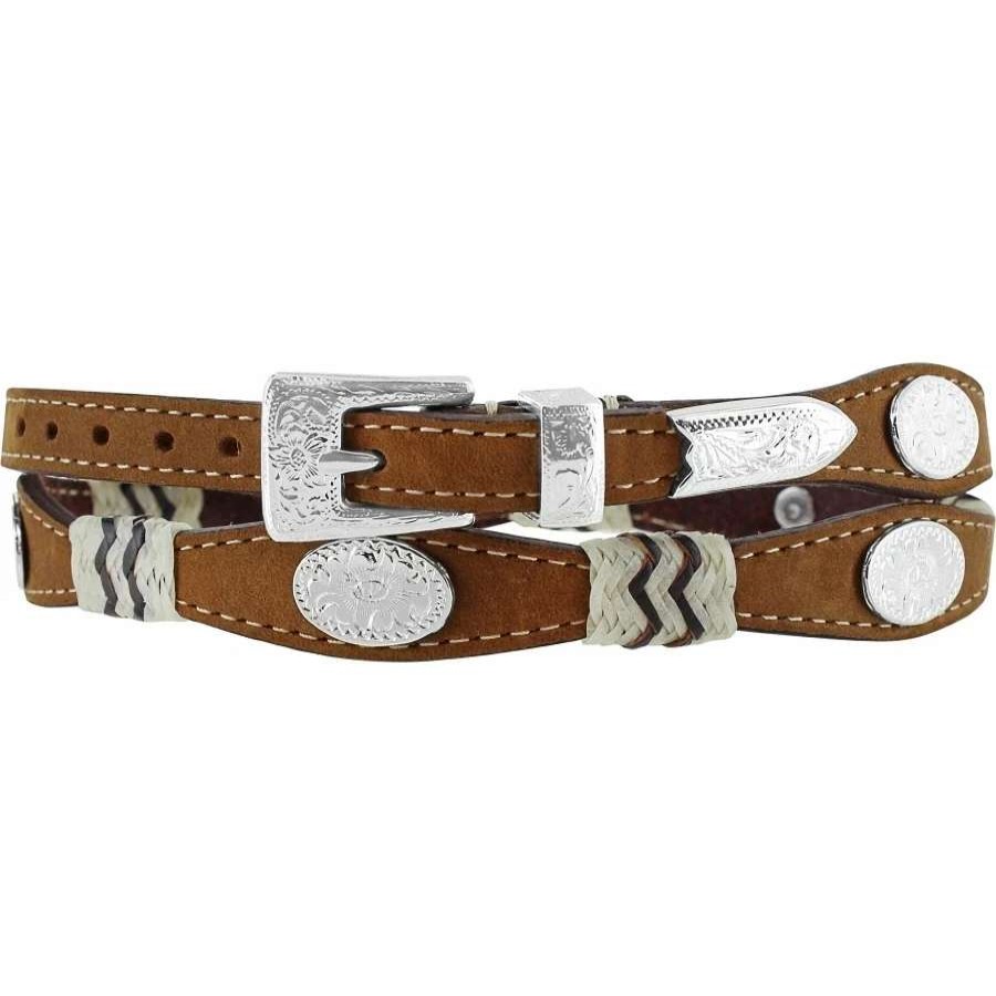 Leather Goods * | Brighton Collectibles Brighton Justin'S Brown Buckaroo Concho Leather Hatband 05149