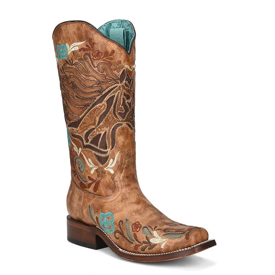 Boots * | Corral Boots A4266 Horse Inlay