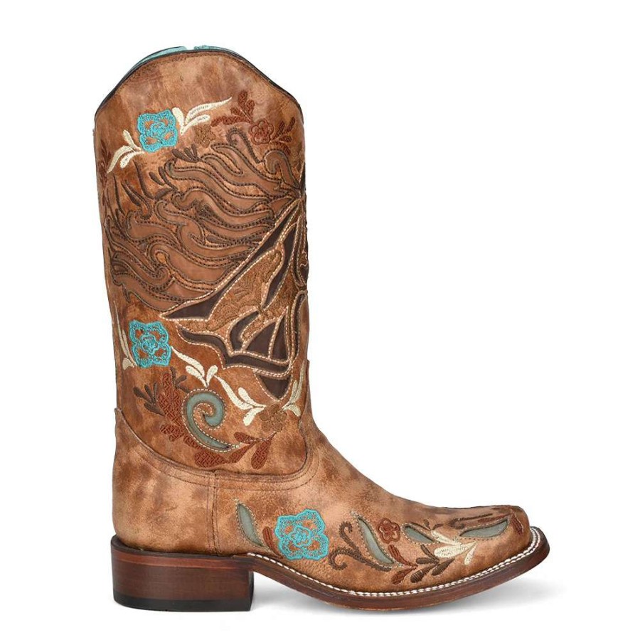 Boots * | Corral Boots A4266 Horse Inlay