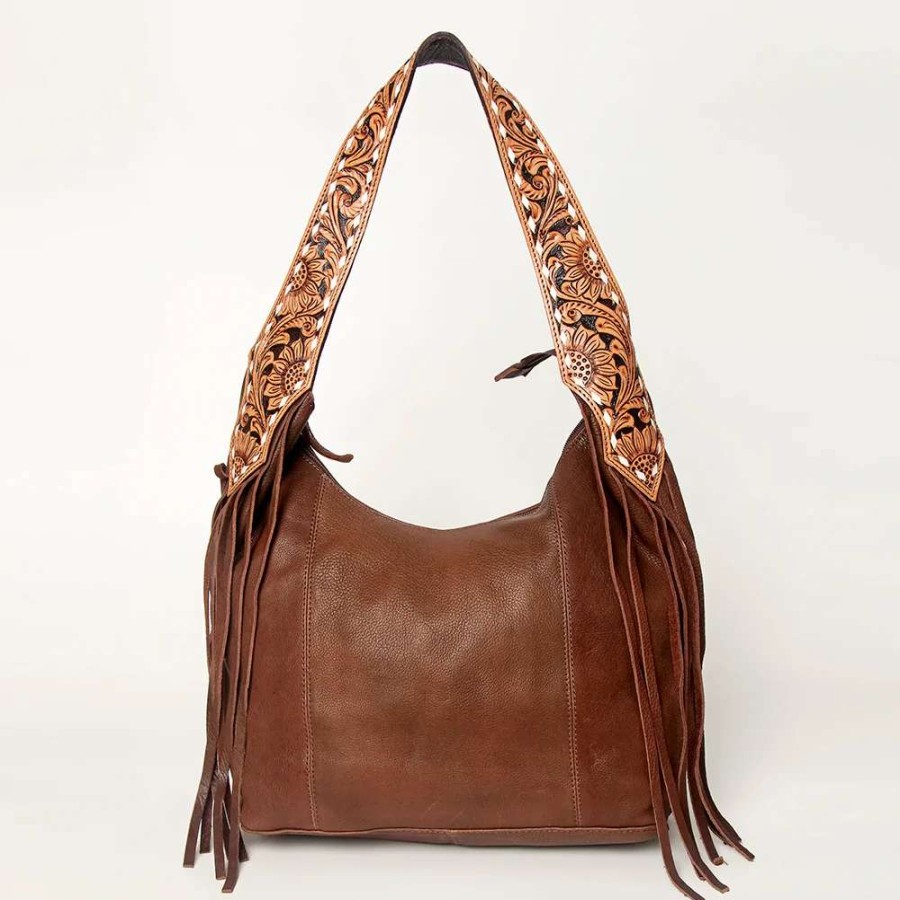 Leather Goods * | American Darling Leather Hobo Fringe Purse Adbgi112D