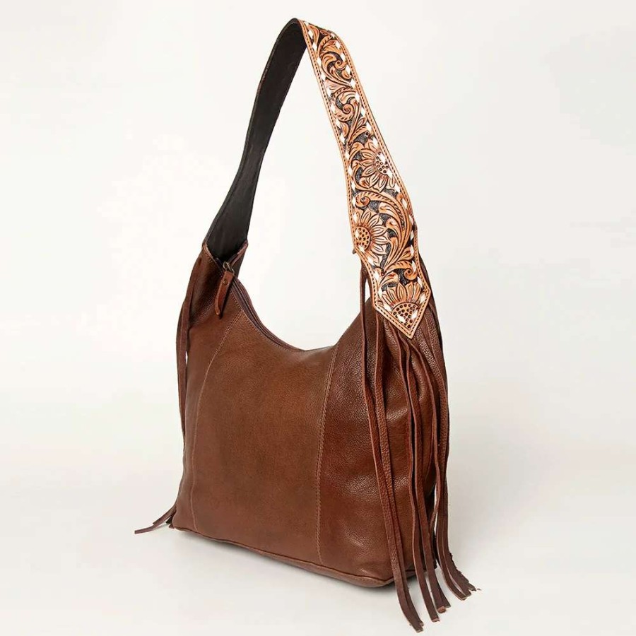 Leather Goods * | American Darling Leather Hobo Fringe Purse Adbgi112D