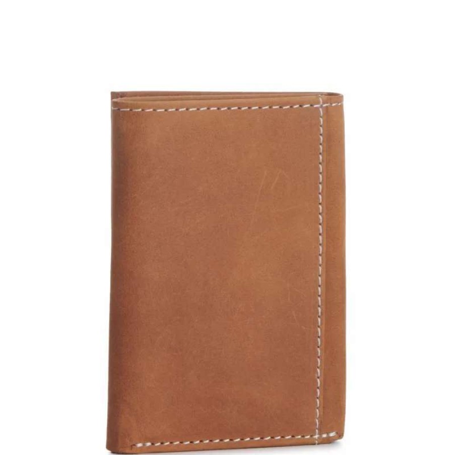 Leather Goods * | Ariat International Ariat Men'S Tan With Flag Patch Trifold Wallet A3548444